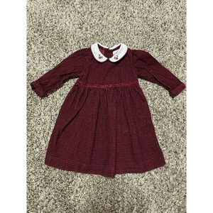 Signature‎ Little Me Red Black Check Dress Girls Size 9 Months